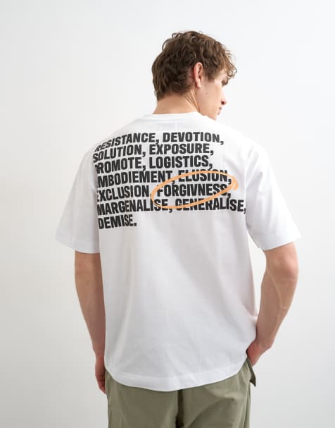 Topman - Sort T-shirt med 'forgiveness'-print foran og bagpå i afslappet pasform - view 1