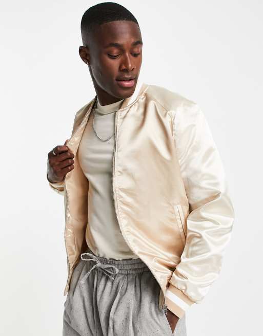 Topman souvenir jacket with back embroidery in stone | ASOS