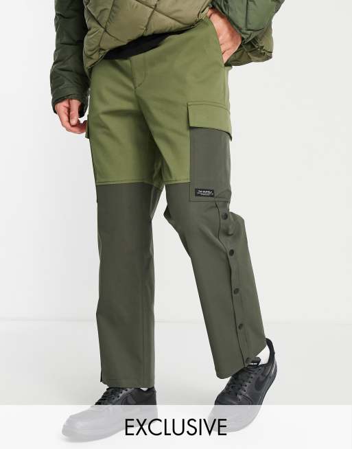 Topman – Spodnie bojówki o prostym kroju w kolorze khaki, z zatrzaskami