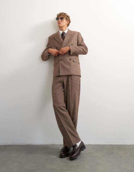 Topman – Brązowy fakturowany garnitur dwurzędowy, 2 z 3