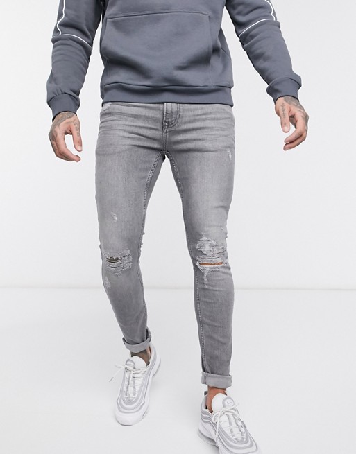 Topman spray on jeans in grey