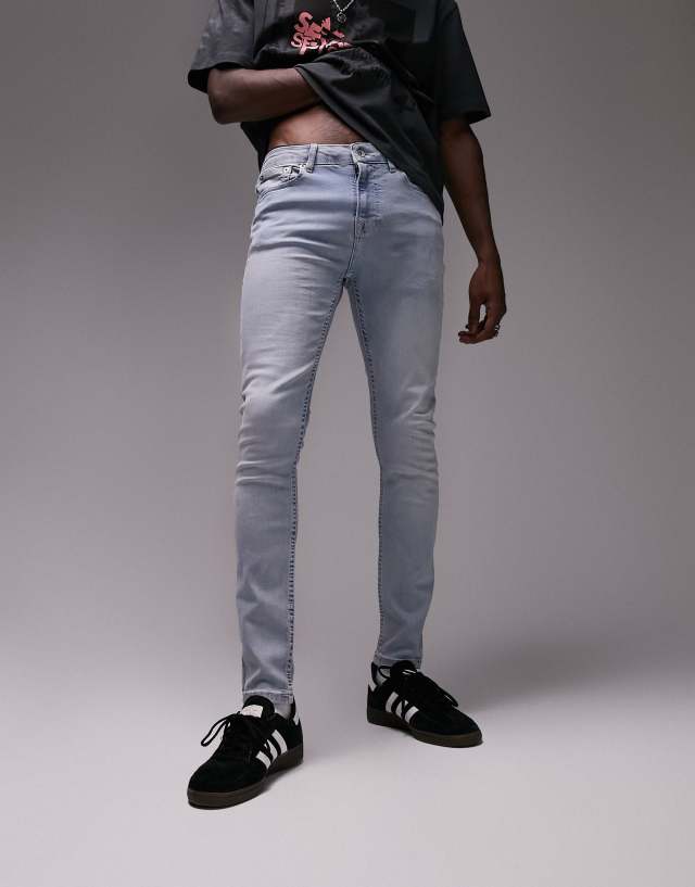 Topman spray on jeans in light wash