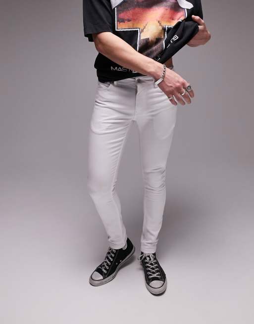 Men's white best sale super skinny jeans