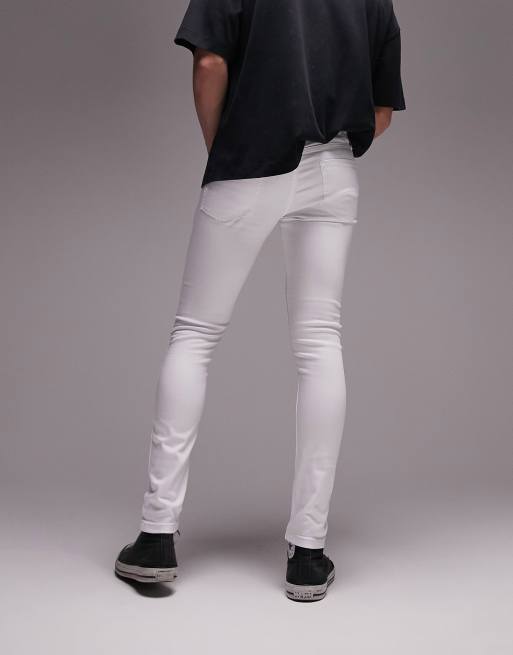 Mens white spray sales on jeans