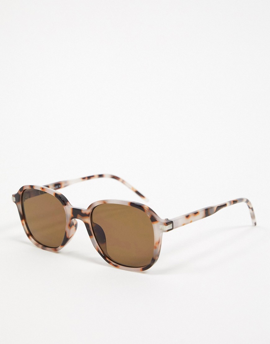 Topman square retro sunglasses in tort-Brown