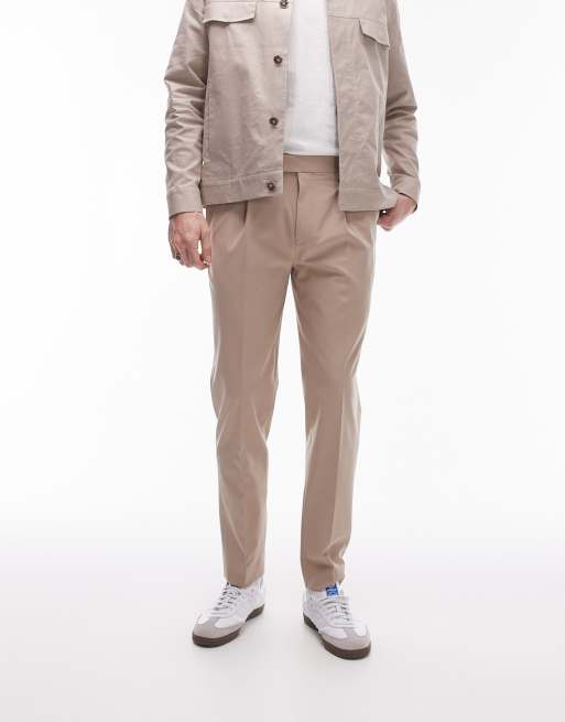 Topman – Stenfärgade, avsmalnande byxor