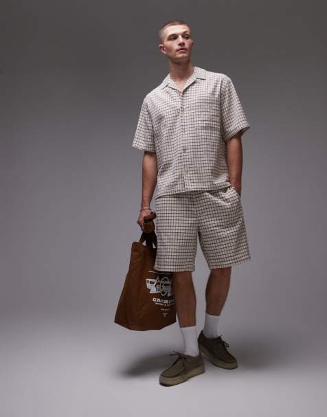 Topman – Stenfärgade, rutiga shorts - view 1