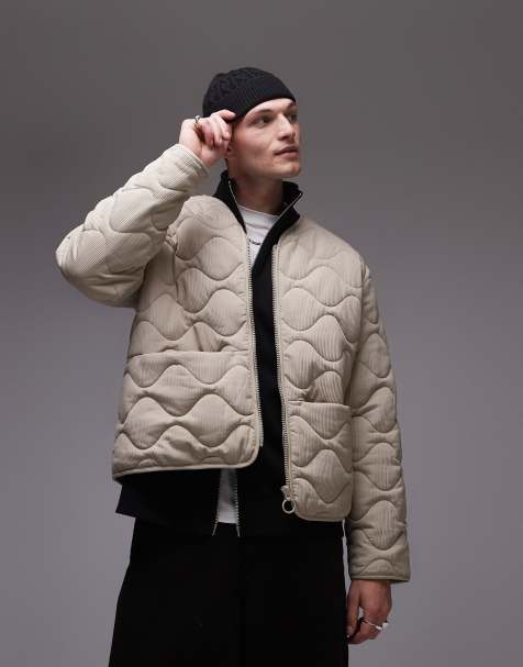 Topman – Stepp-Bomberjacke in Kittgrau - view 1
