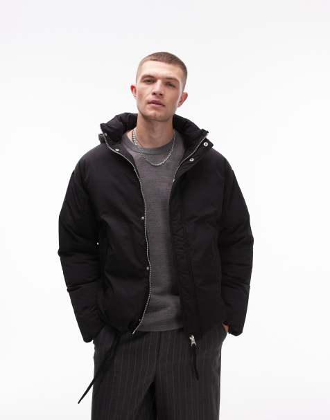 Topman – Steppjacke in Schwarz mit Kragen - view 1