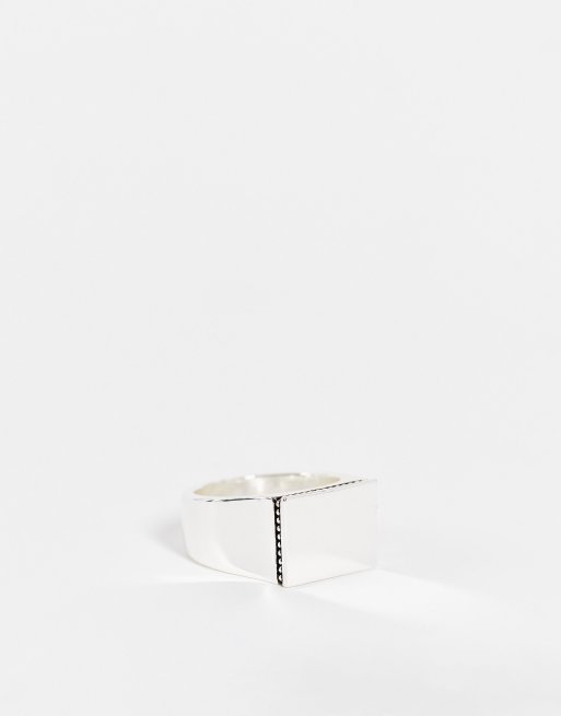 Topman sterling silver signet ring in silver