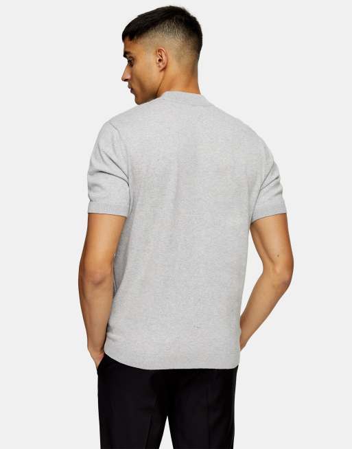 Topman stitch turtle neck knitted jumper in grey, 2 of 4