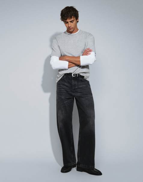 Topman stive baggy fit-jeans i vasket sort - view 1