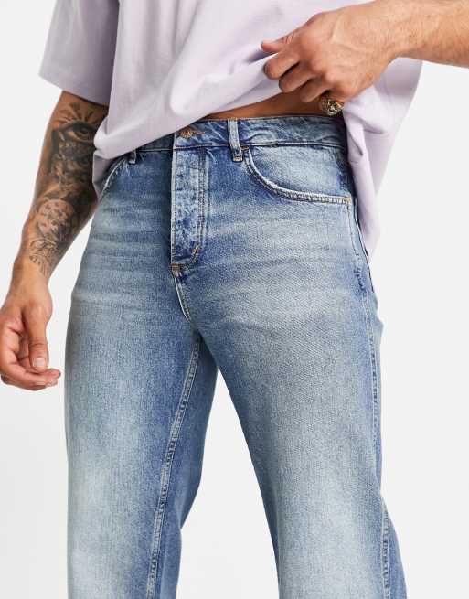 Topman - Stive jeans med svaj i farvet mellemvask , 3 af 4