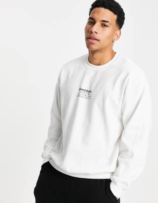 TOPMAN STOCKHOLM SWEATSHIRT IN WHITE,71D64TWHT