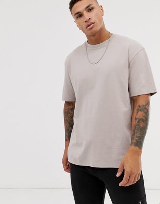 Topman – Stonefärgad t-shirt i oversize-modell-Sandfärgad
