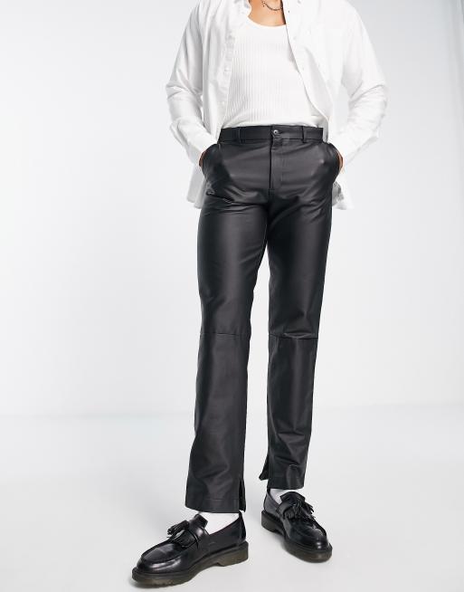 Faux leather deals pants men