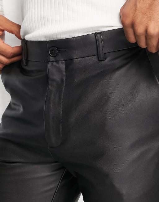 Mens best sale pu trousers