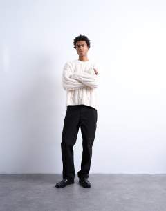 Straight fit canvas trouser in black