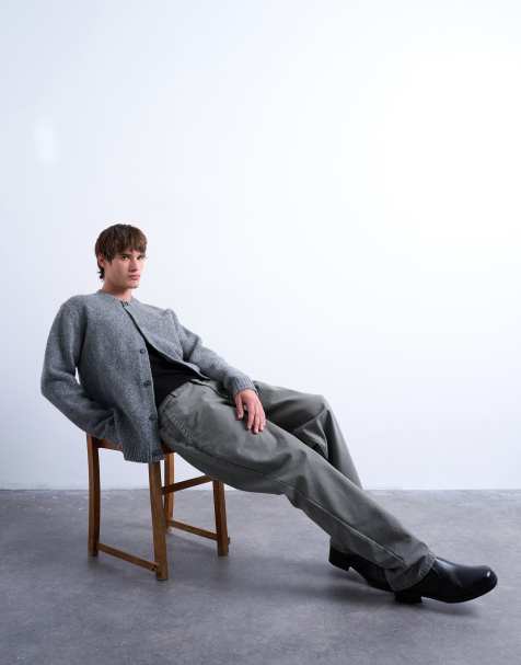 Topman straight fit canvas trouser in khaki - view 1