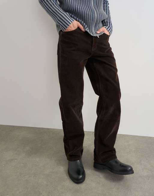 Topman straight-fit jeans met coating en veloursafwerking in bruin, 2 van 5