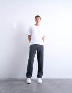 Straight fit jogger with seam detail in washed black