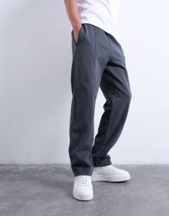 Model wearing Straight fit jogger with seam detail in washed black