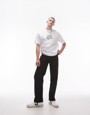 Topman Topman straight jeans in black