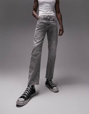 Topman straight jeans in bleach grey - ASOS Price Checker