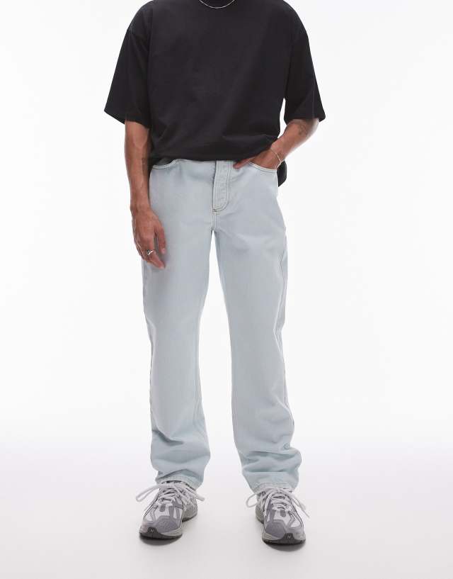 Topman - straight jeans in bleach wash