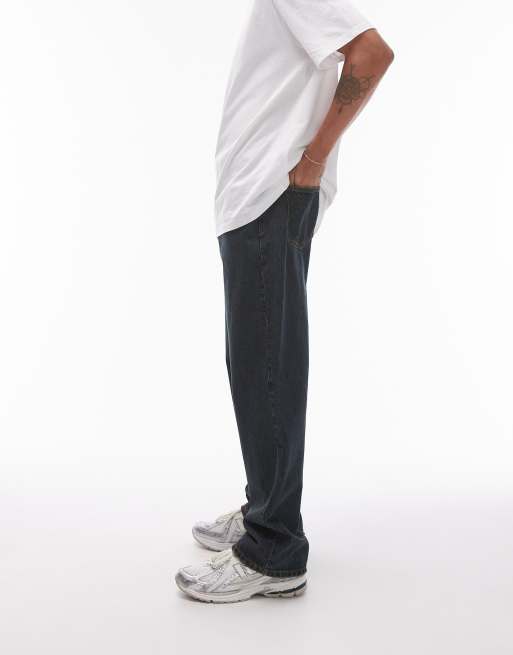 Topman straight jeans in dark tint