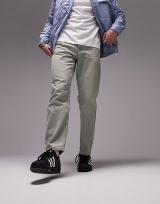 Topman straight jeans in dirty light wash tint