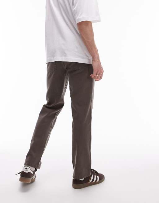 Topman – Straight Jeans in Dunkeloliv, 4 von 5