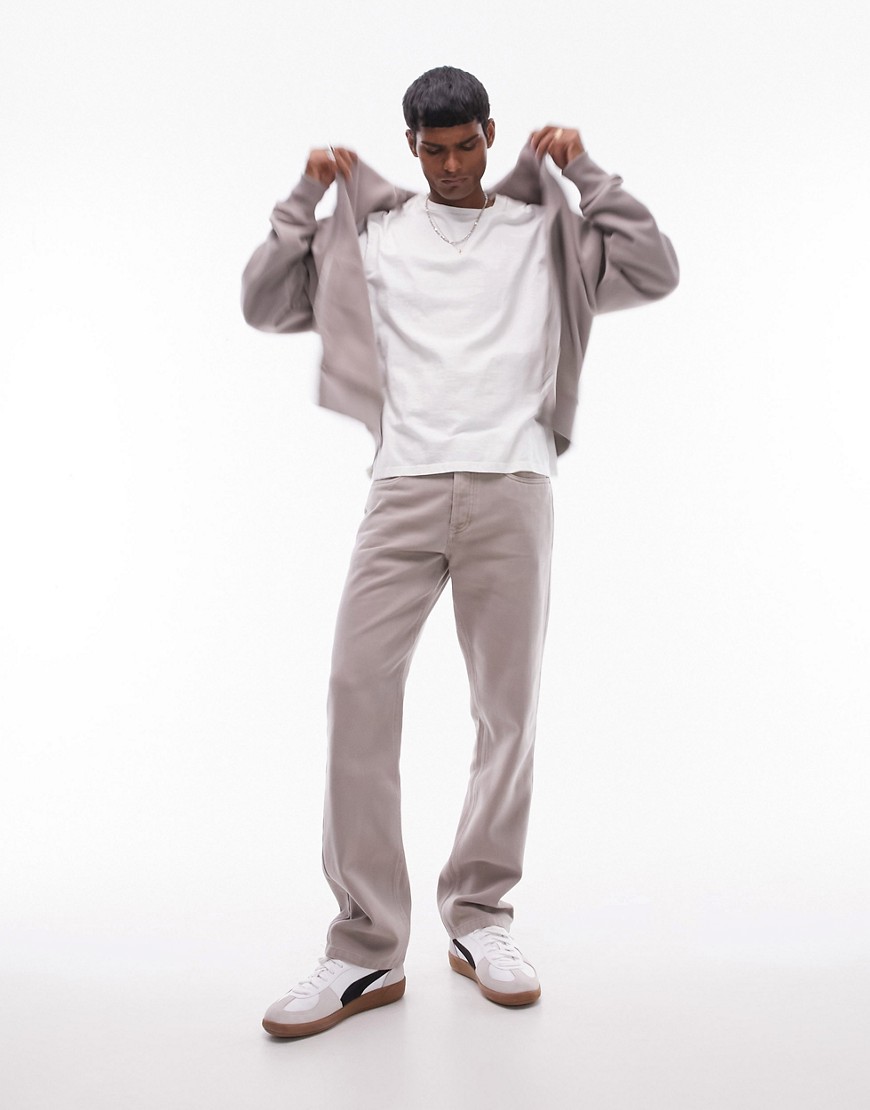 Shop Topman Straight Jeans In Gray