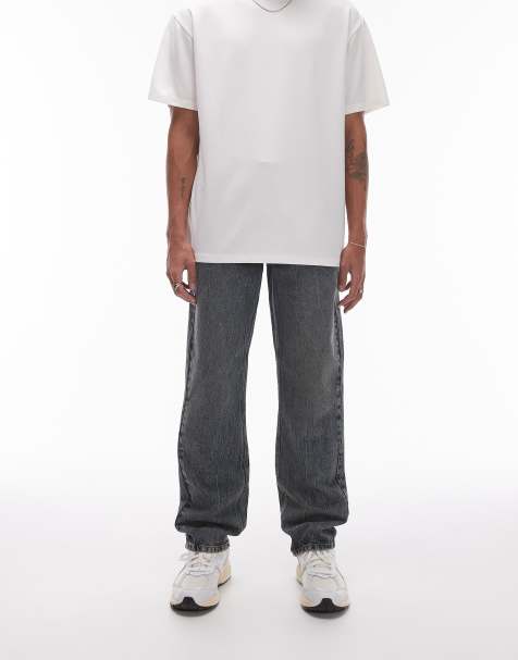 Topman – Straight Jeans in marmorblauer Waschung - view 1