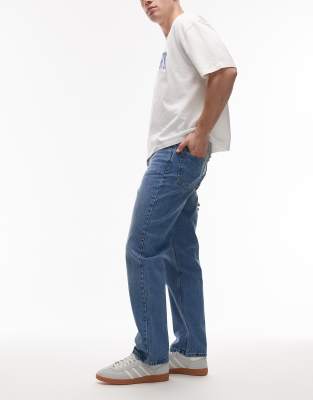 Topman Straight Jeans In Blue