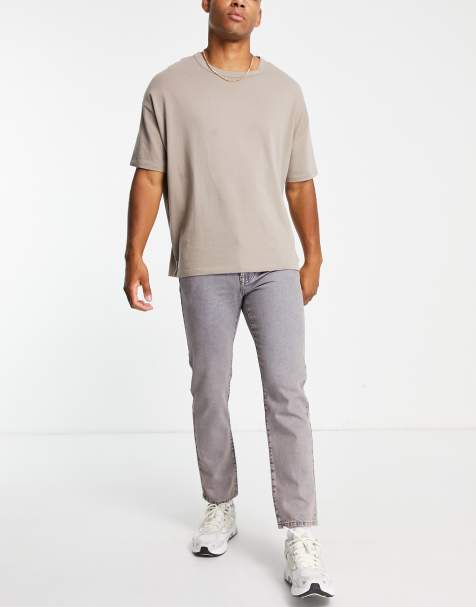 Topman straight jeans in pink tinted light wash - view 1