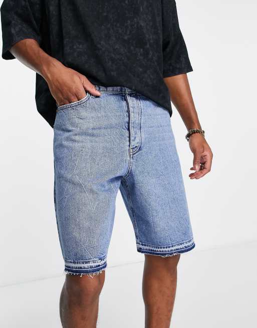 Topman straight leg hem short in mid wash , 2 of 4