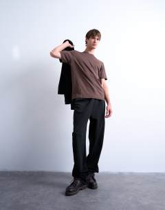Straight leg interlock jogger in black