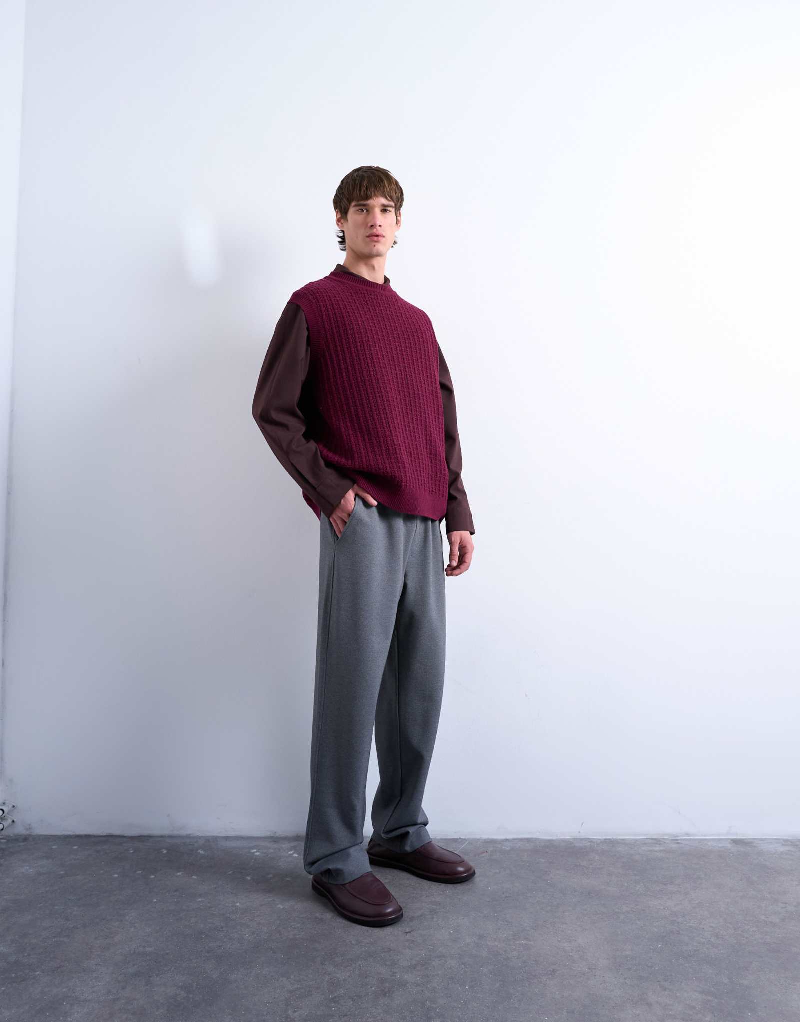 Спортивные брюки Topman с прямыми штанинами на замочке серого цвета