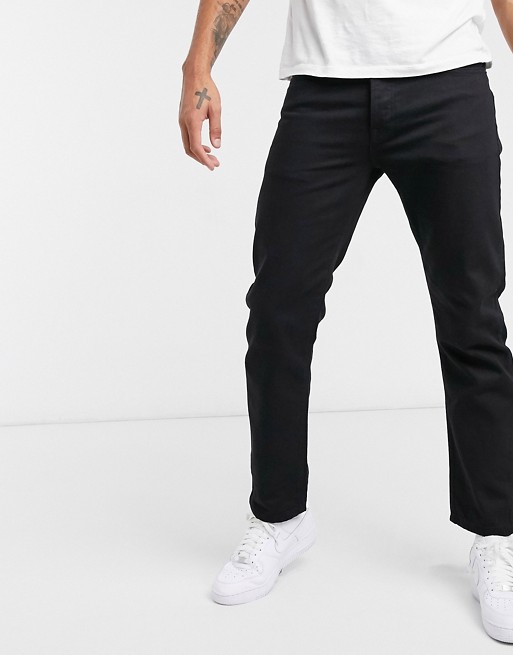 Topman straight leg jeans in black