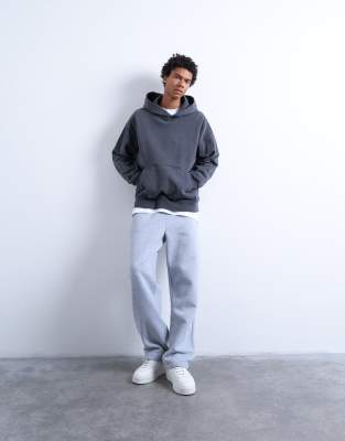 Topman Topman straight leg jogger in grey marl