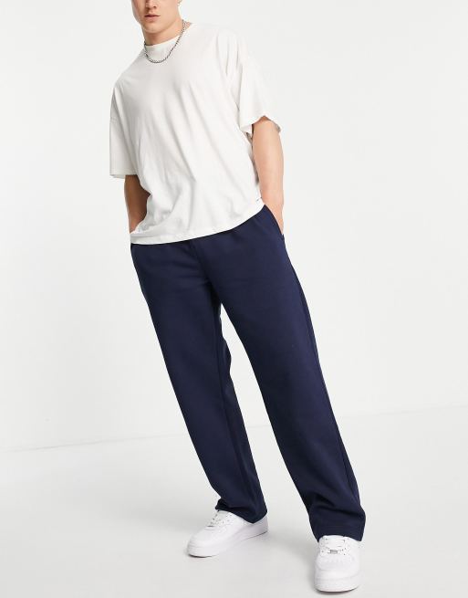 Navy wide leg cheap joggers