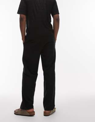 Shop Topman Straight Leg Ottoman Sweatpants In Black
