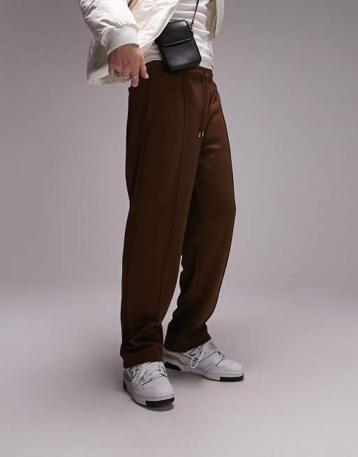 Topman straight leg cargo sweatpants in brown