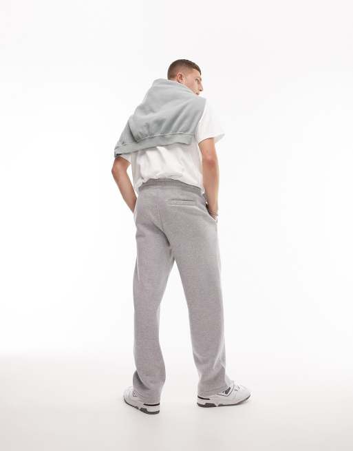 Topman straight leg sweatpants in gray heather ASOS