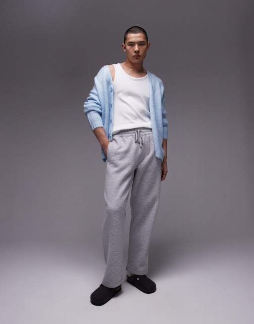 Topman straight leg sweatpants in gray heather