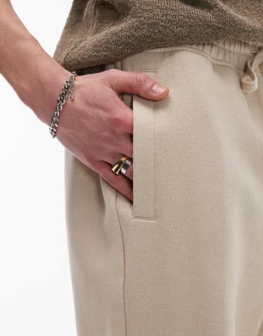 Topman straight leg sweatpants in stone, 3 of 5