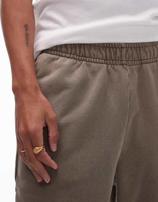 Topman straight leg sweatpants in washed khaki, 2 of 5