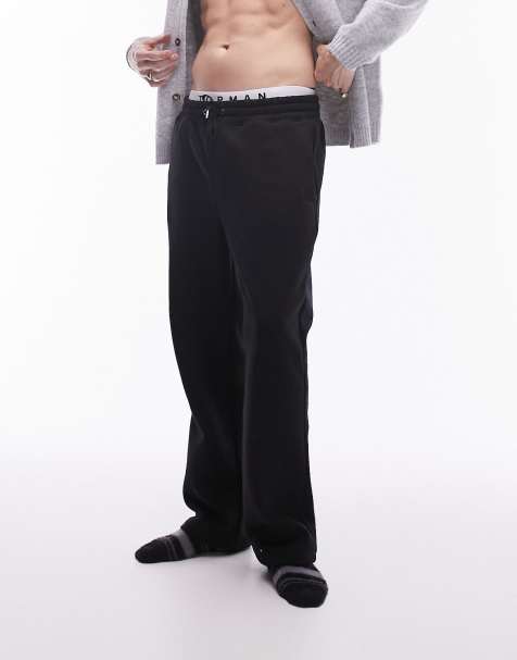 Topman straight leg trackies in black - view 1