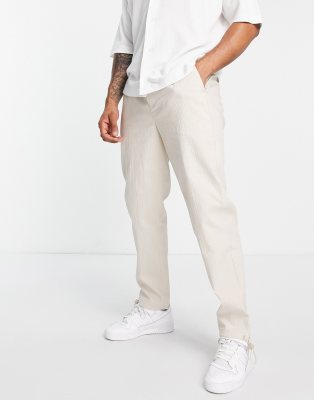Topman Skinny Suit Pants In Stone Herringboneneutral ModeSens